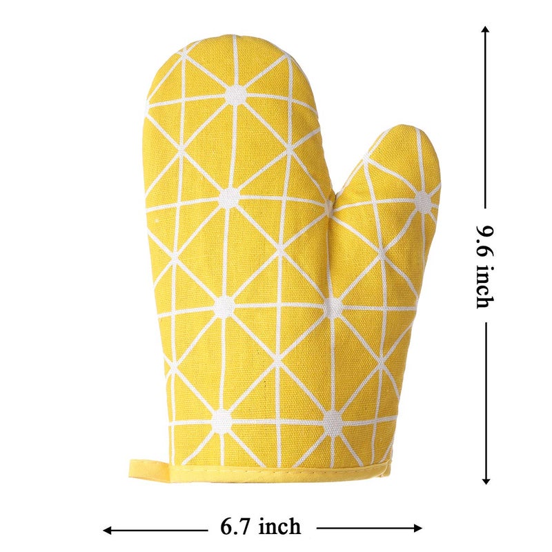 Win Change Oven Mitts and Potholders BBQ Gloves-Oven Mitts and Pot Holders with Recycled Infill Silicone Non-Slip Cooking Gloves for Cooking Baking Grilling (4-Piece Set,Yellow) - Image 5